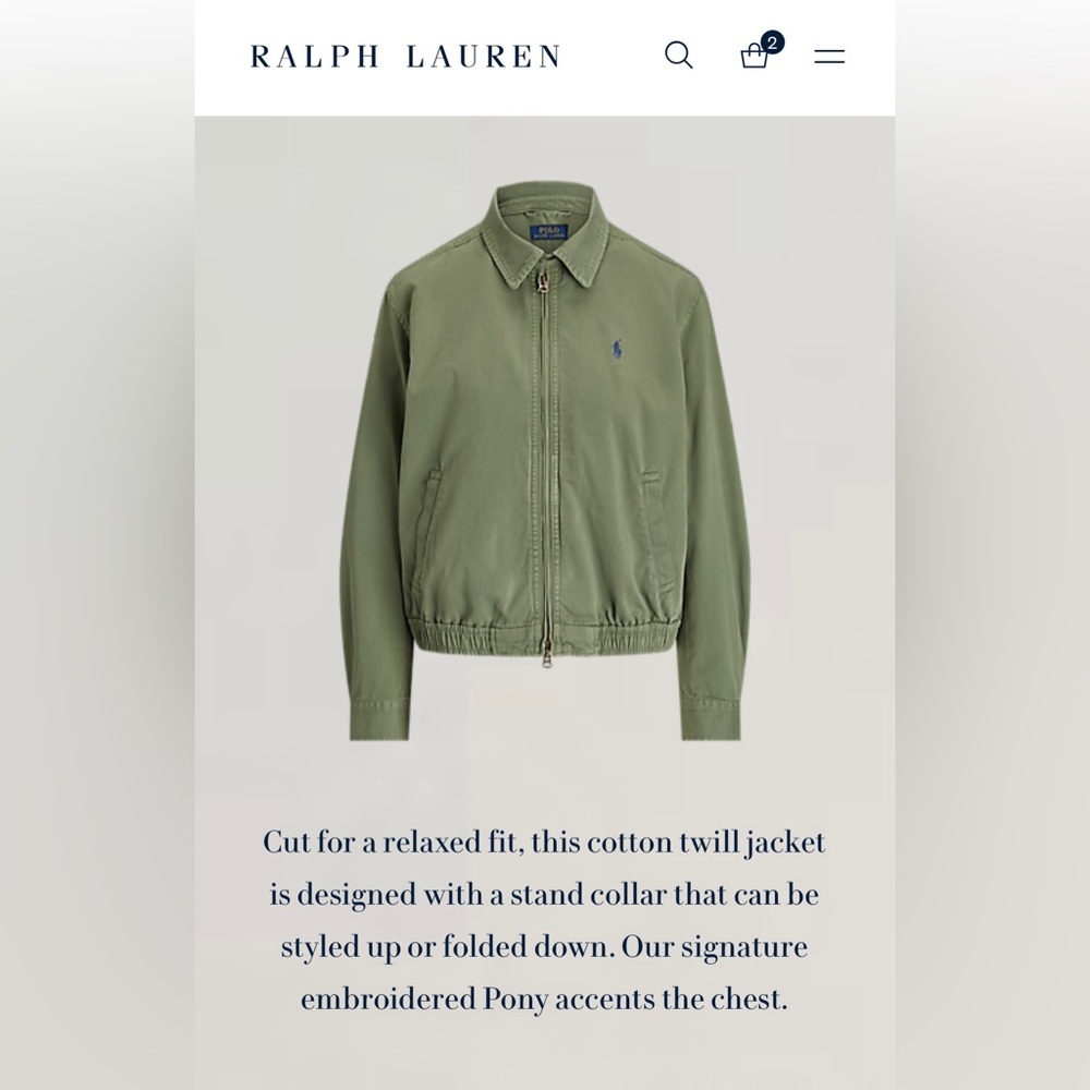 NWT Polo Ralph Lauren Olive Bomber Jacket Sz. XXL